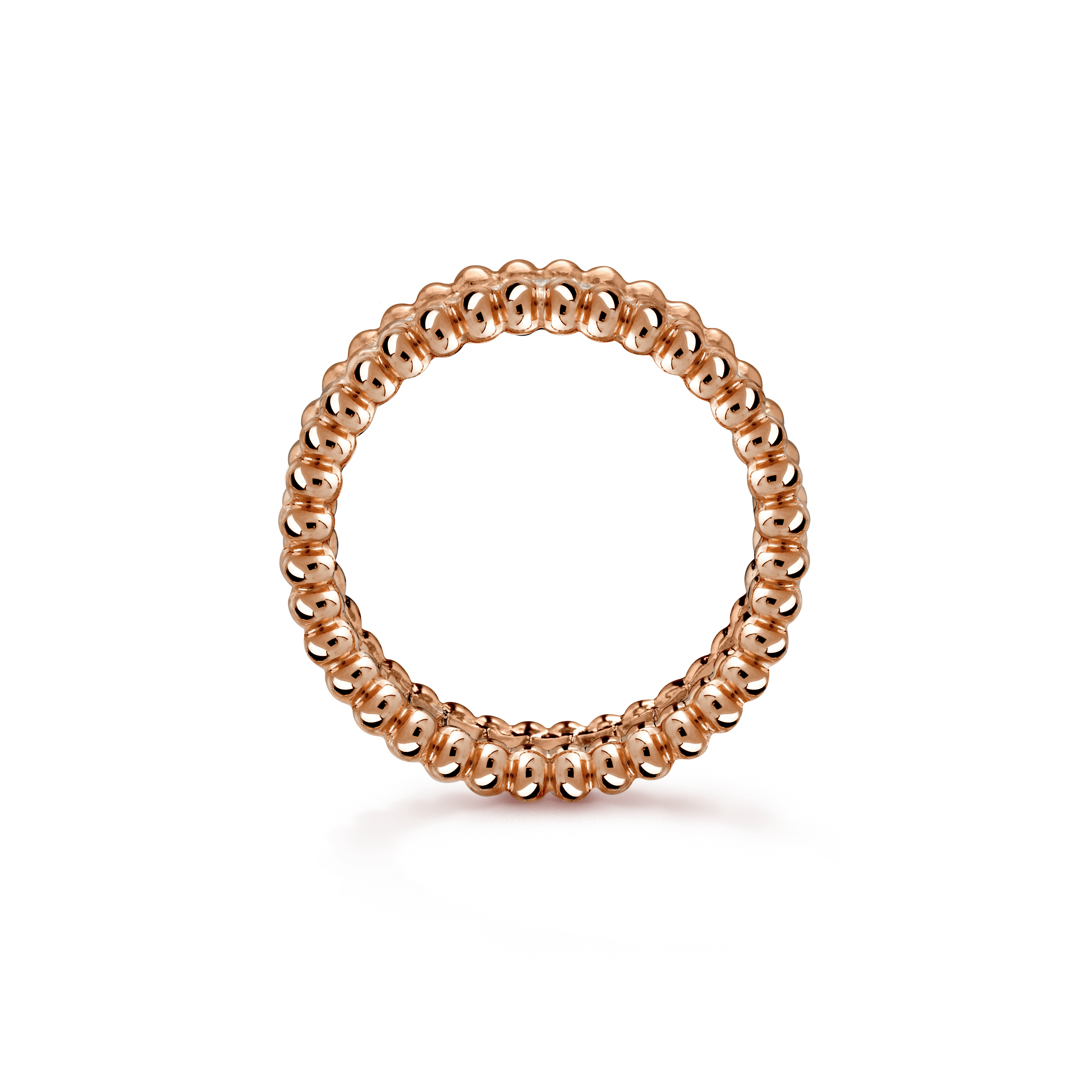 18K Rose Gold Perlée Diamonds Ring
