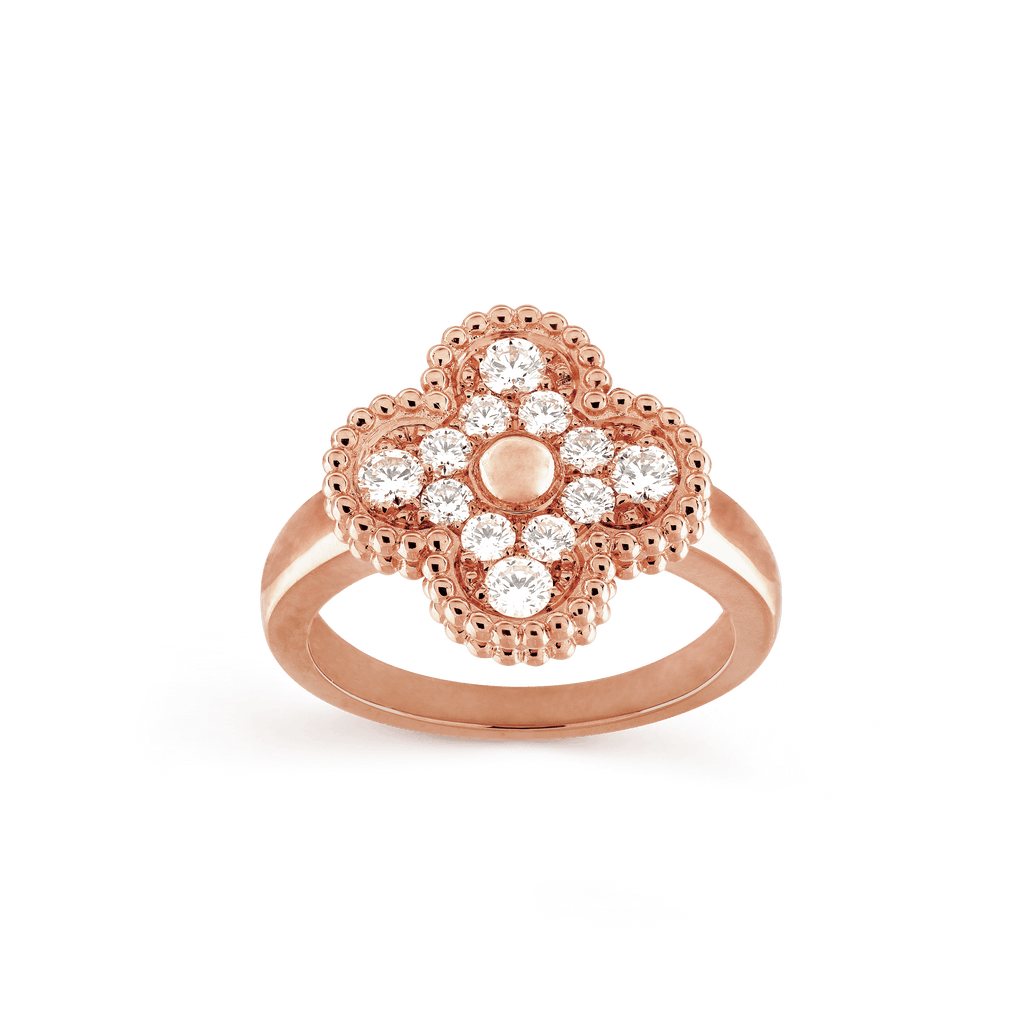 18K Vintage Alhambra Diamonds Ring