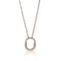 18K T Lock Pendant Pave Diamonds Necklace