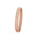 18K Rose Gold Perlée Diamonds Three Rows Bracelet