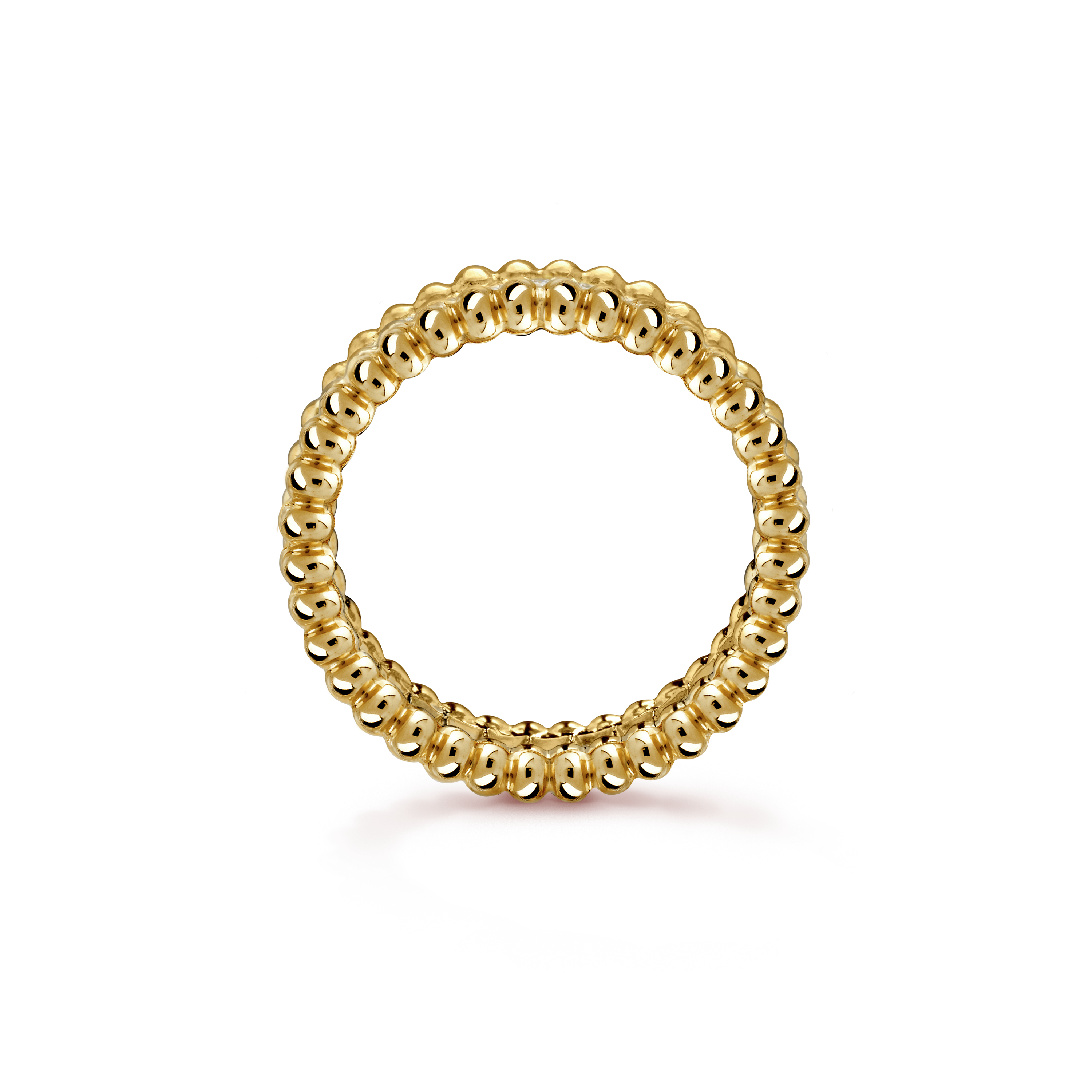 18K Yellow Gold Perlée Diamonds Ring