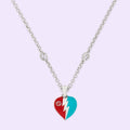 GG Interlocking G Heart Lightning Charm Necklace