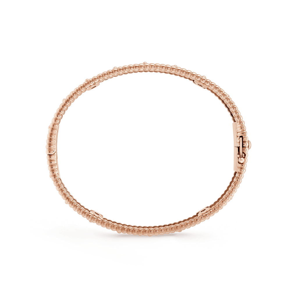 18K Rose Gold Perlée Clovers Bracelet