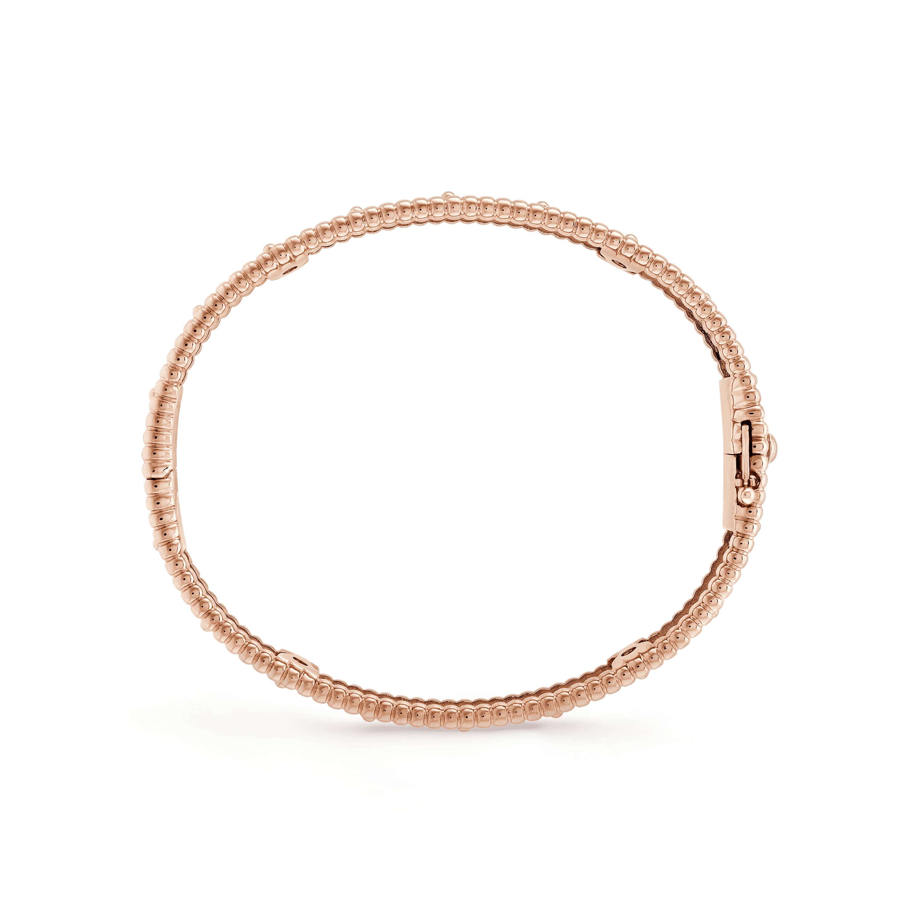 18K Rose Gold Perlée Clovers Bracelet