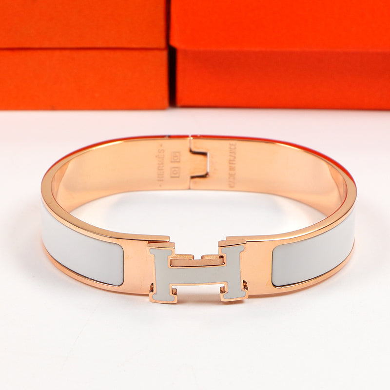 18K Clic H White Bracelet