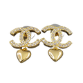 18K Classic CC Diamond Heart Earrings