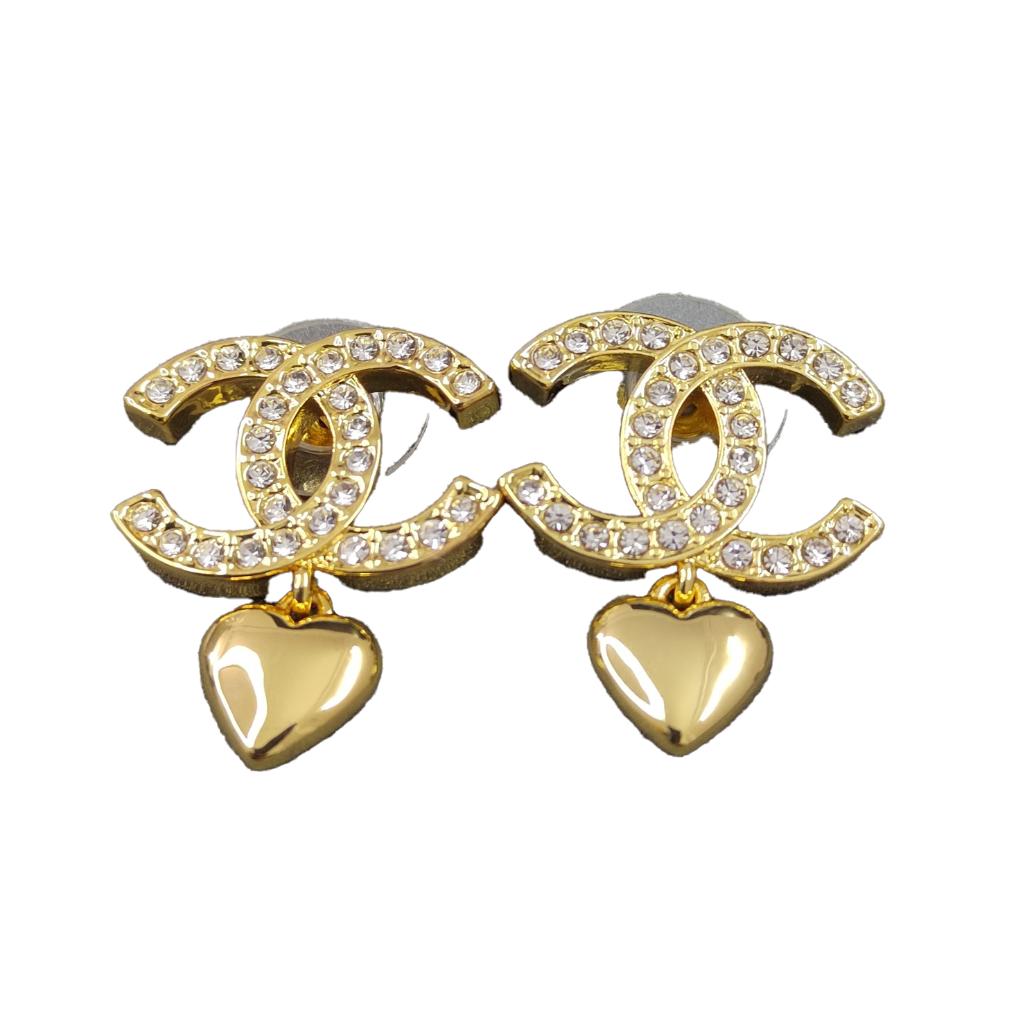 18K Classic CC Diamond Heart Earrings