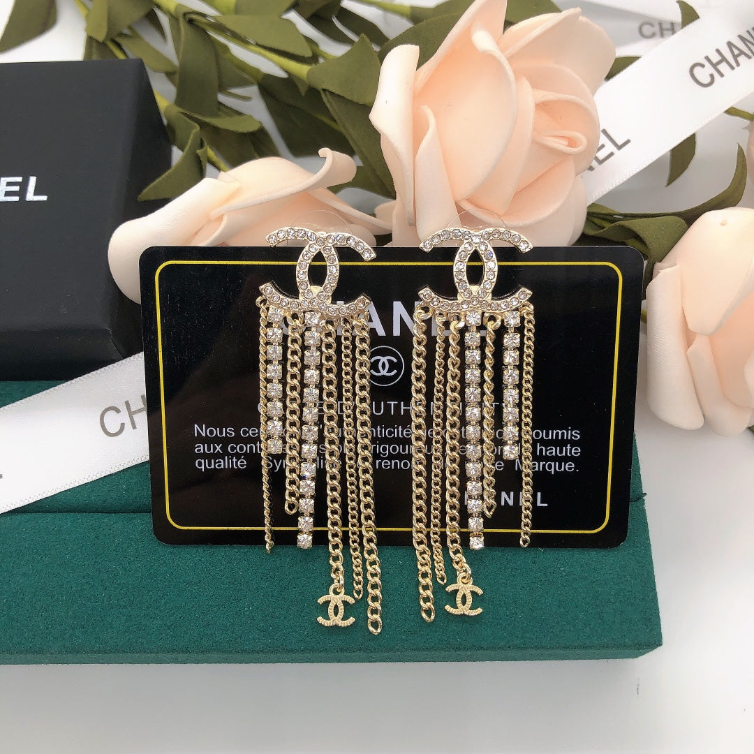 Gold Crystal Earrings