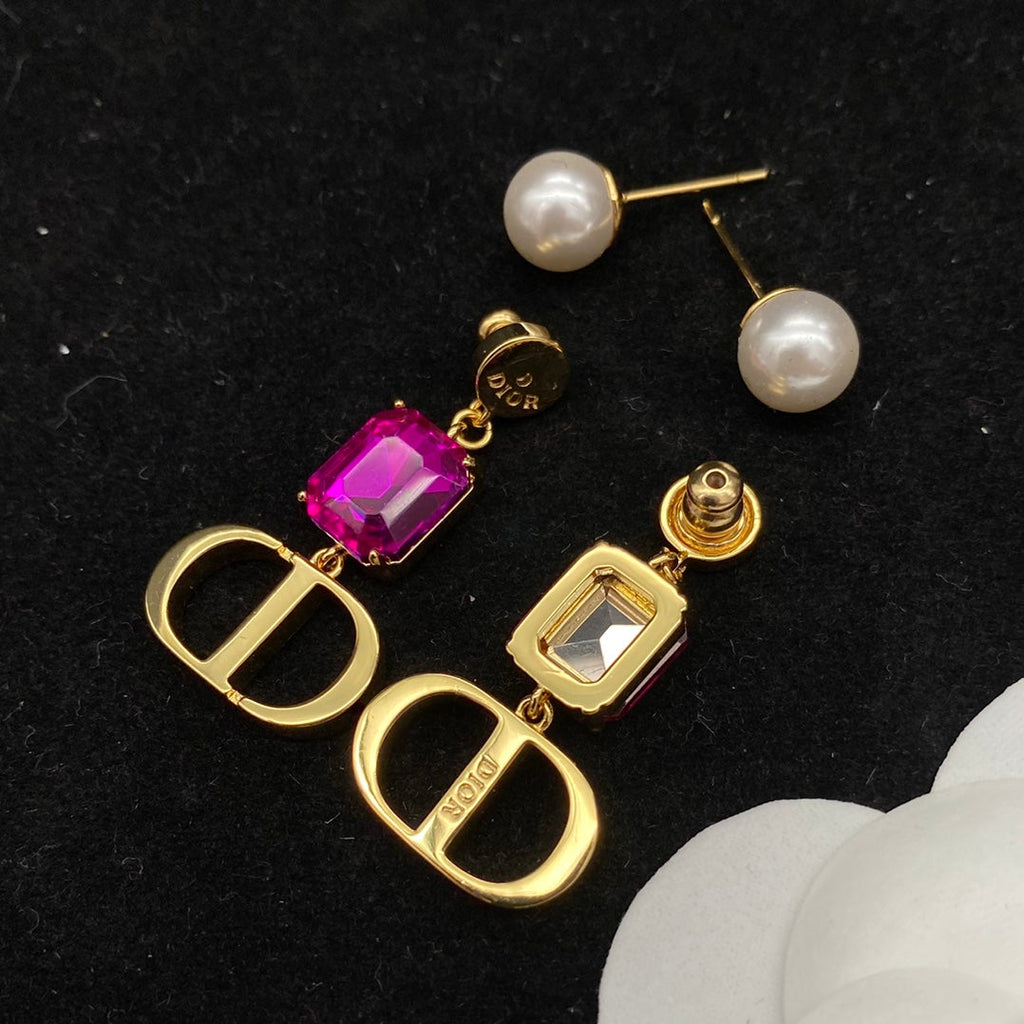 Purple pearl earrings