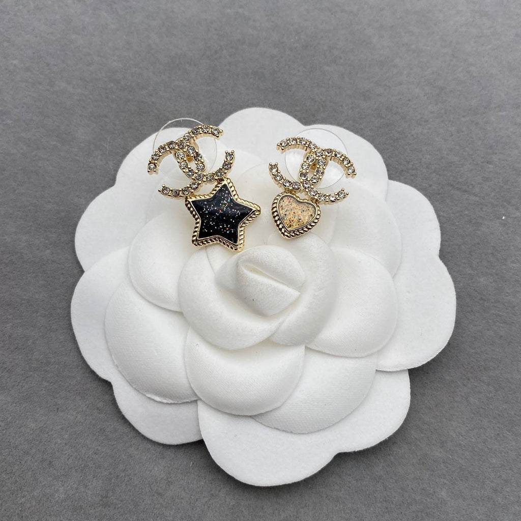 Pentagram and Heart Shape Earrings