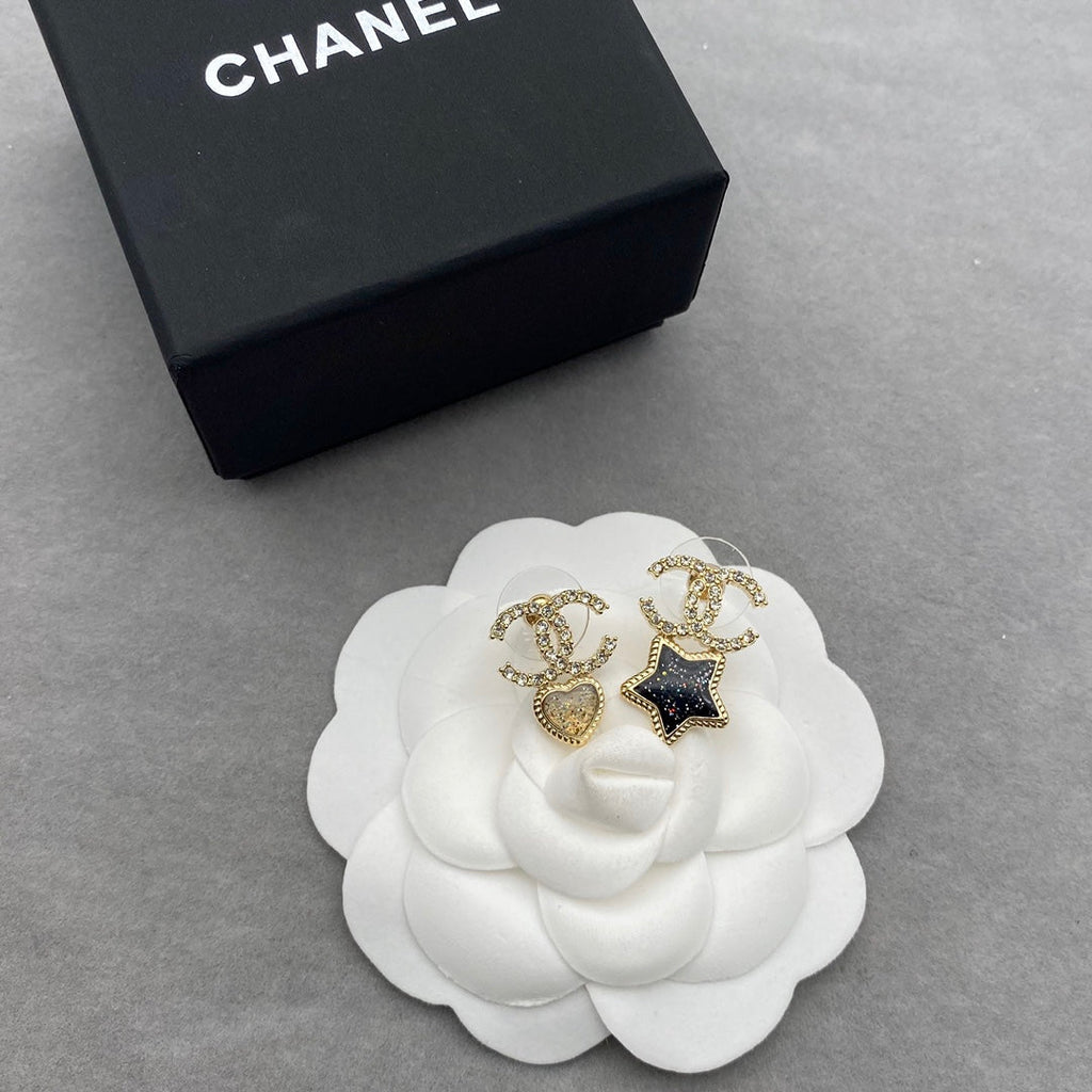 Pentagram and Heart Shape Earrings