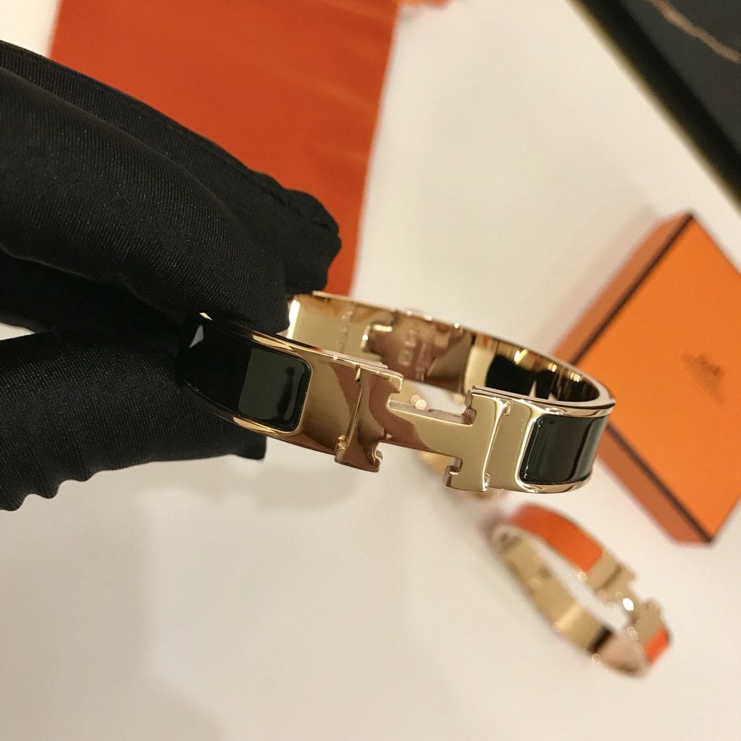 18K Clic H Black Bracelet
