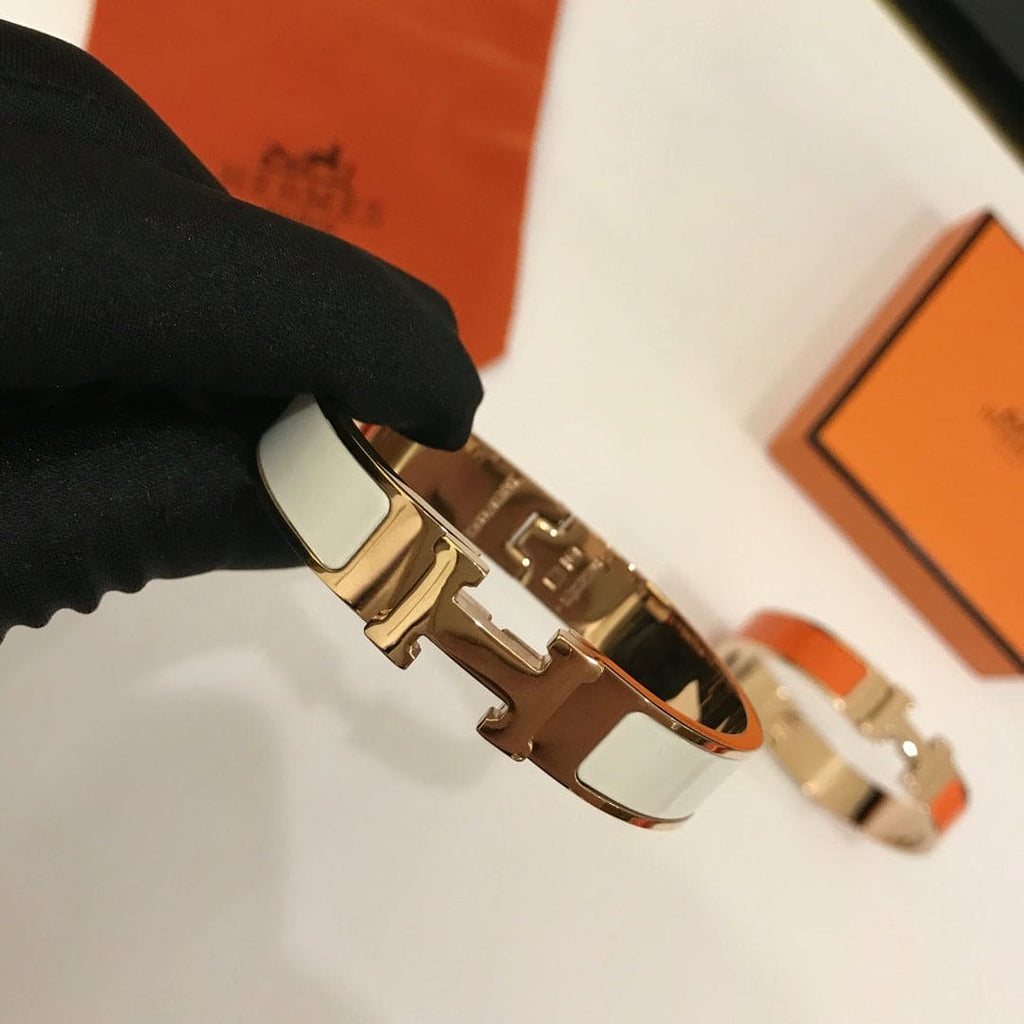 18K Clic H White Bracelet