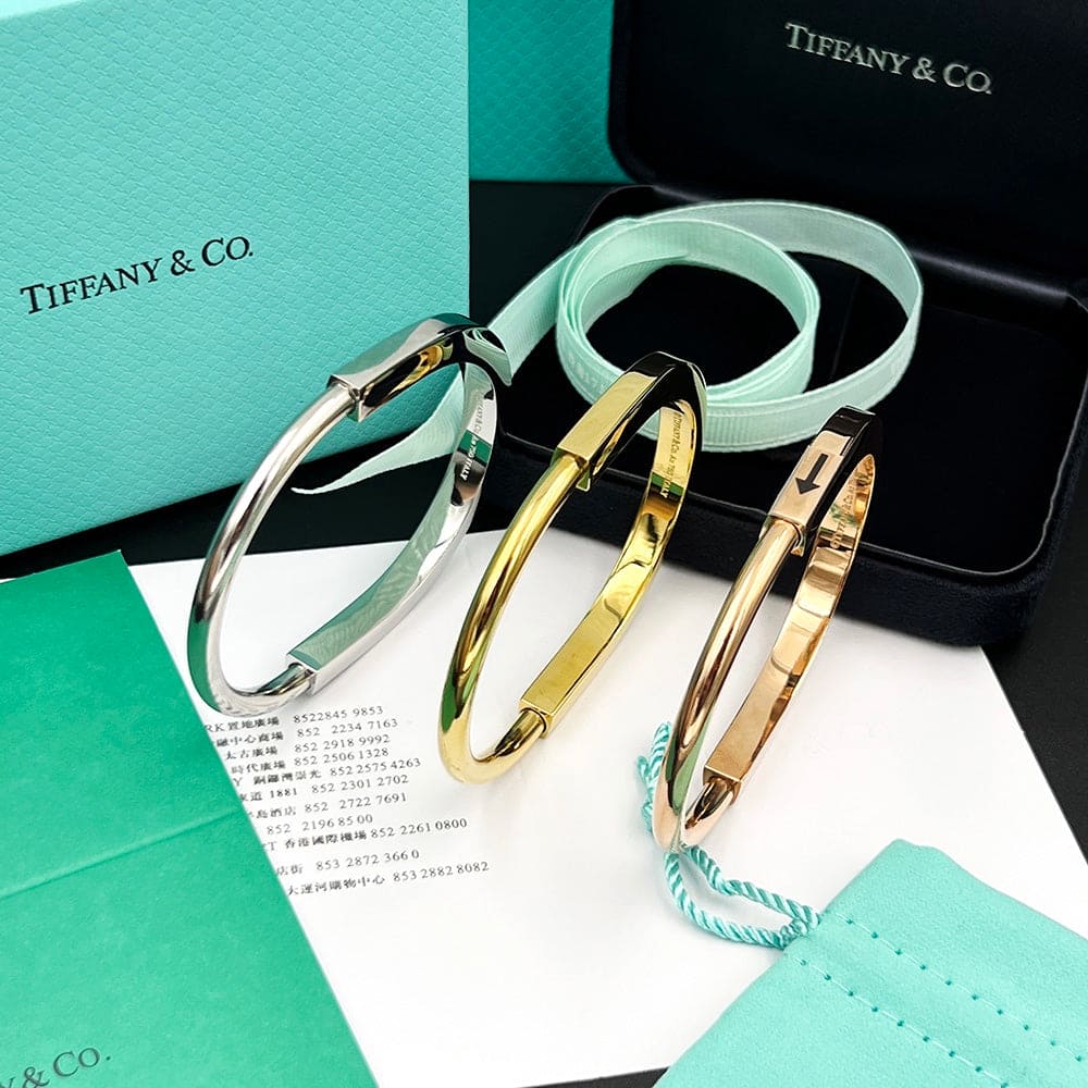 18K T Lock Bangle Bracelet