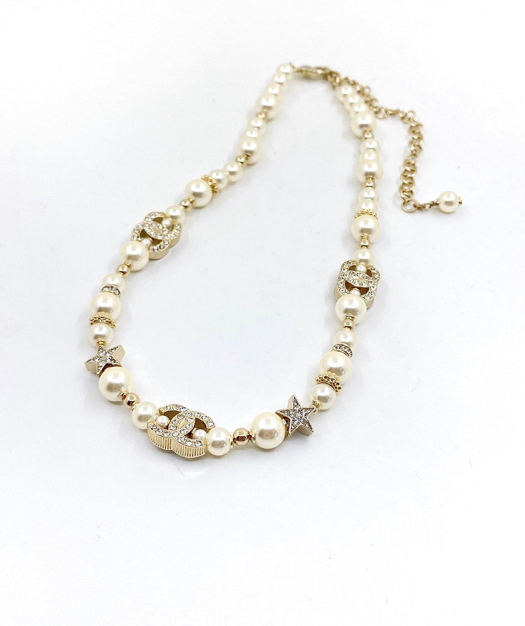 18K CC Pearl Diamonds Necklace