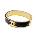 18K CC Cuff & Leather Bracelet