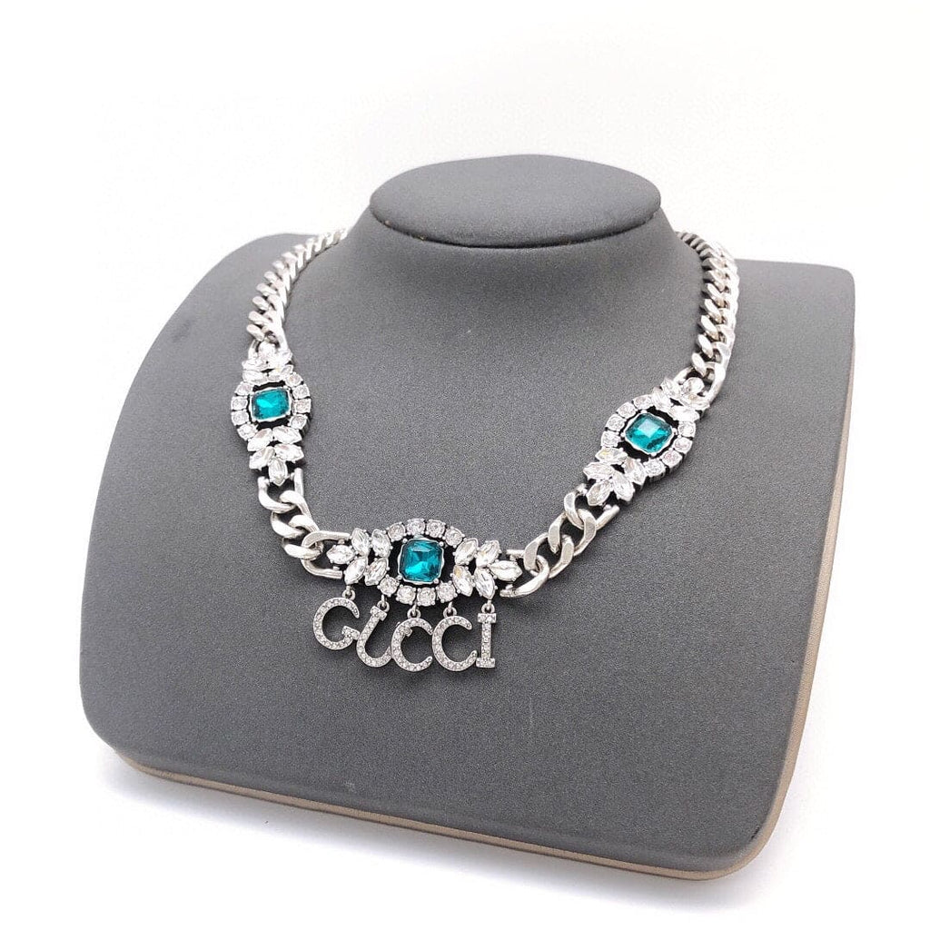 18K GG Script Diamonds Necklace