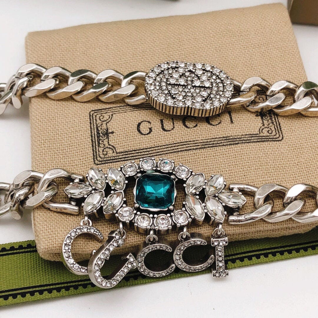 18K GG Script Diamonds Necklace