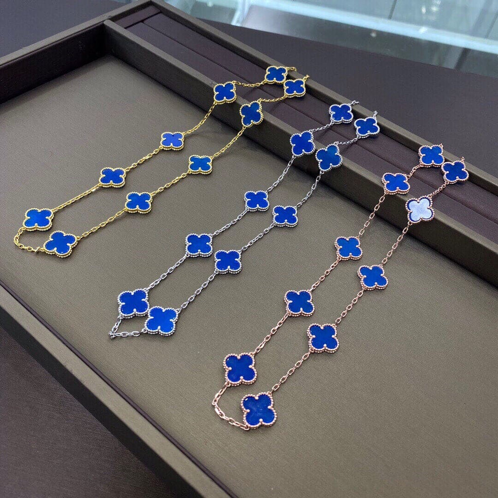 18K Vintage Alhambra Blue 10 Motifs Necklace