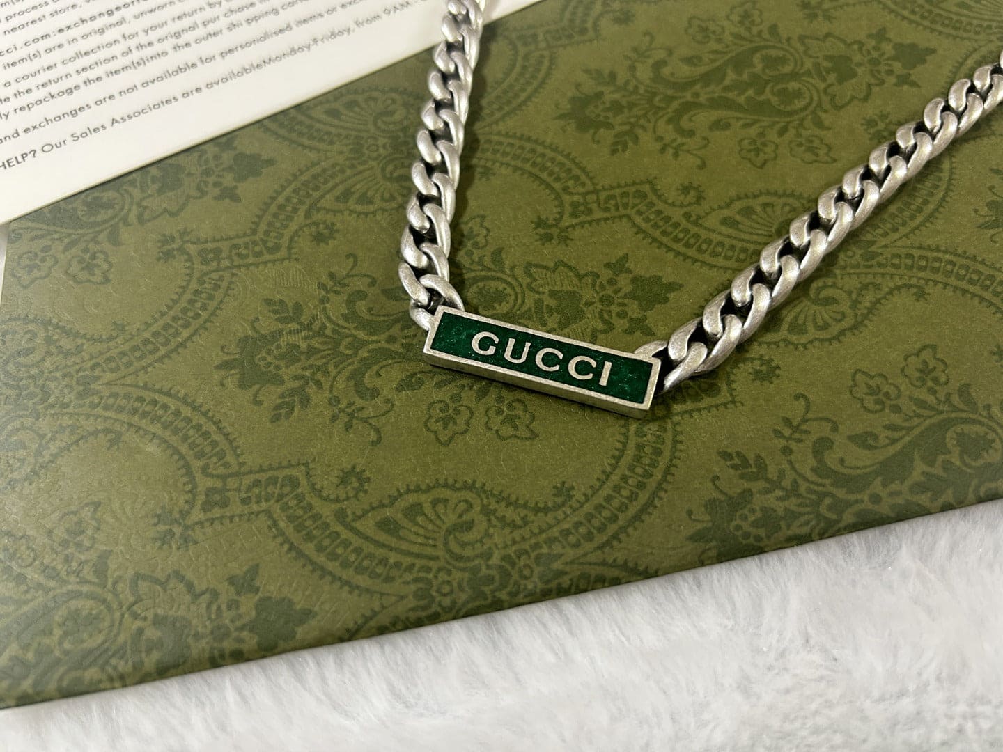 Double G Enamel Chain Necklace