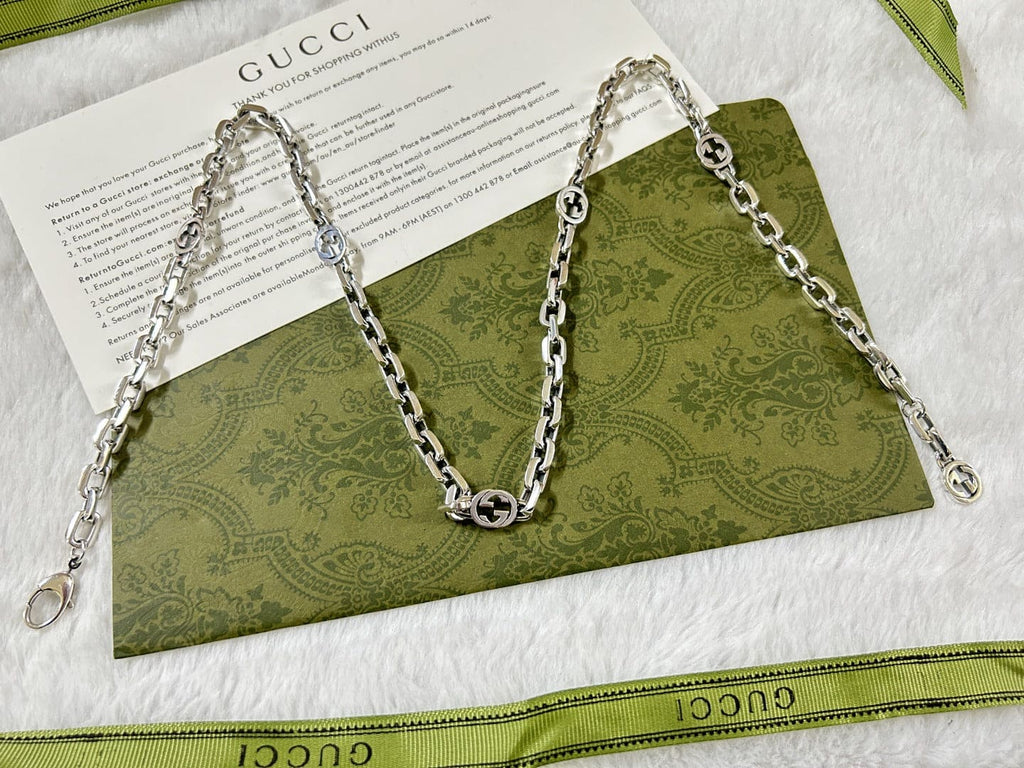 Double G Interlocking G Chain Necklace