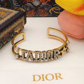 18K CD J¡¯adior Open Cuff Crystals Bracelet