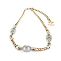 18K Crystal CC Chain Links Choker Necklace