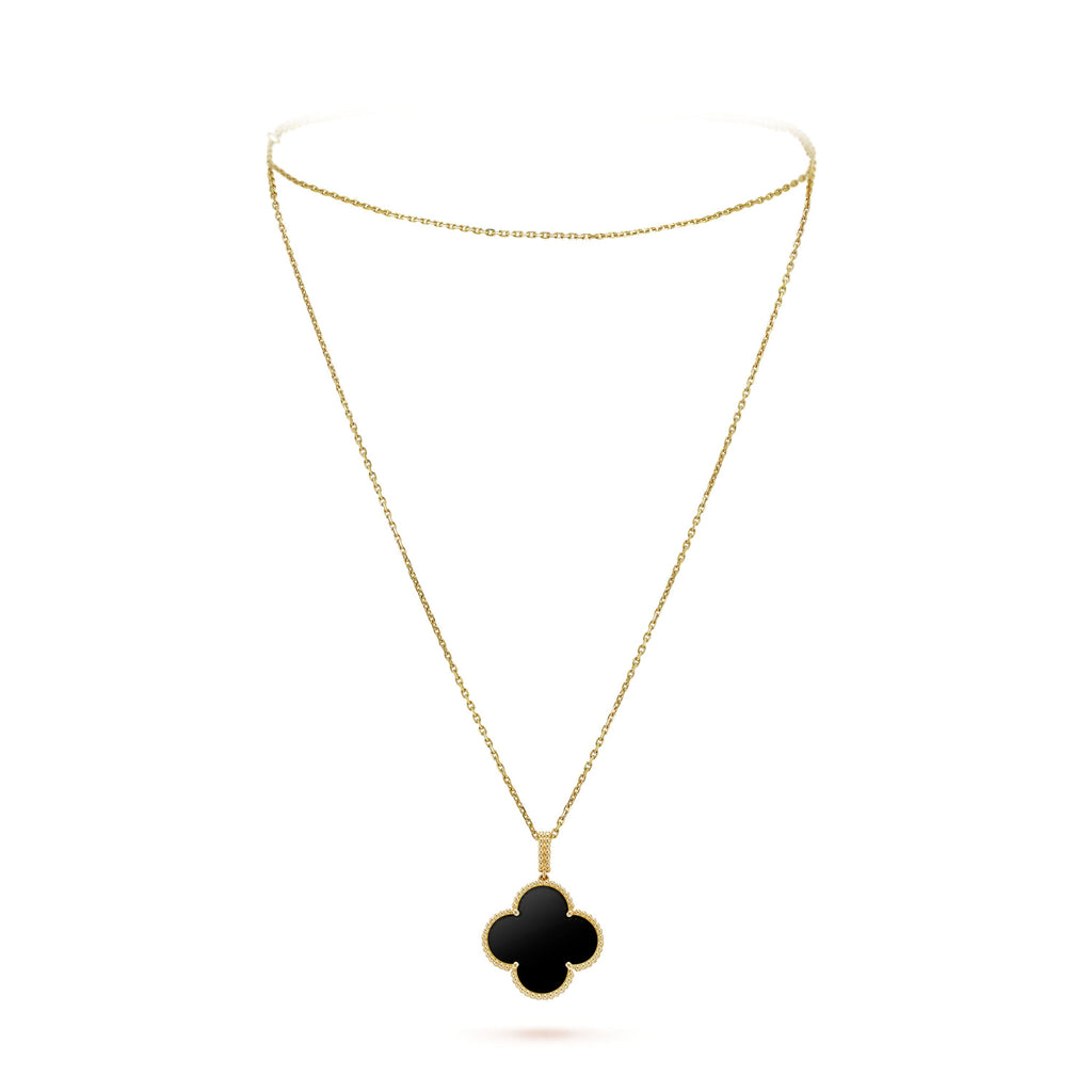 18K Magic Alhambra One Motifs Black Clover Necklace