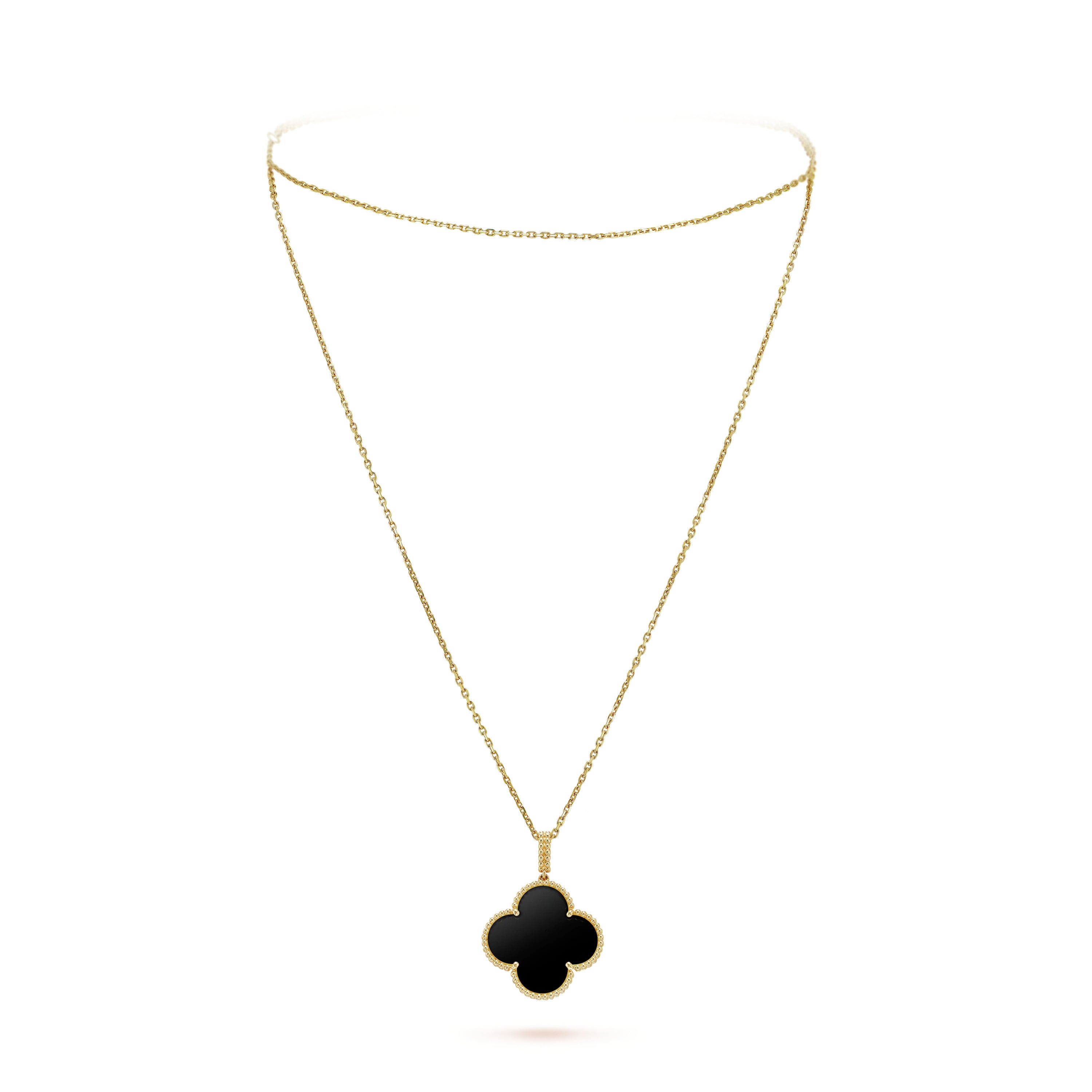 18K Magic Alhambra One Motifs Black Clover Necklace