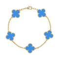 18K Vintage Alhambra Five Motifs Agate Clover Bracelet