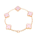 18K Vintage Alhambra Five Motifs Pink Opal Clover Bracelet