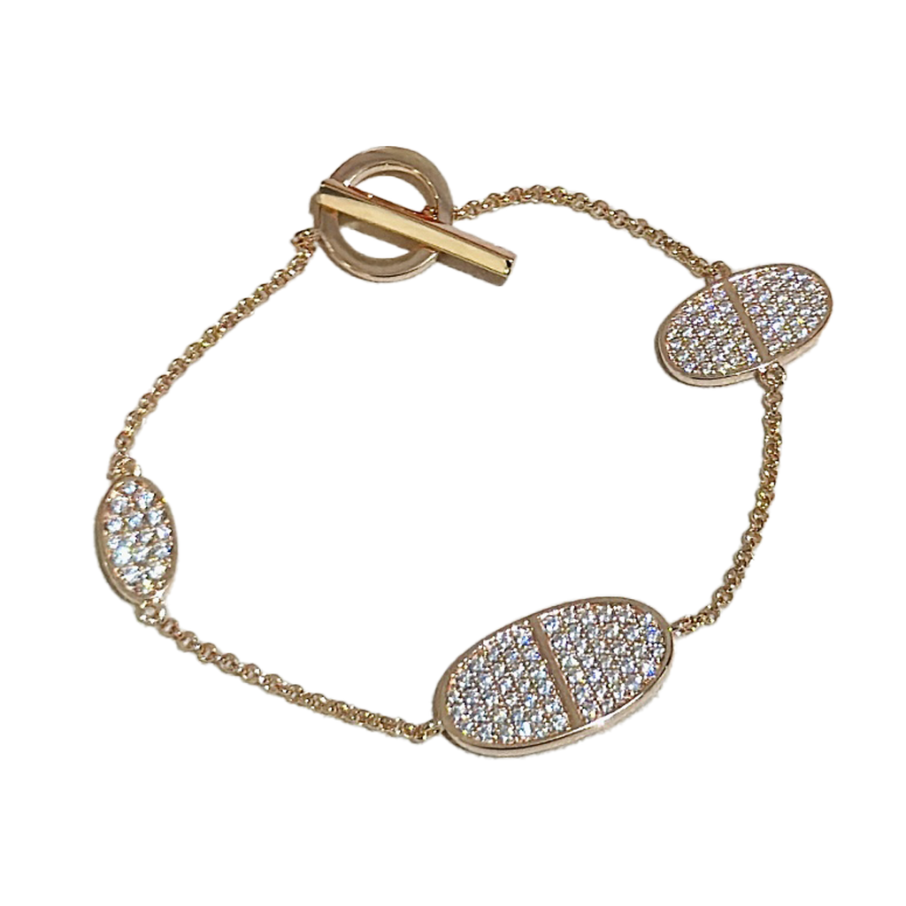 18K Chaine D'Ancre Verso Diamond H Bracelet