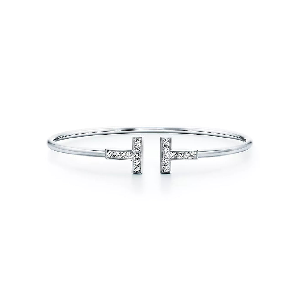 18K T Diamond Wire Bracelet