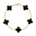 18K Vintage Alhambra Five Motifs Black Clover Bracelet