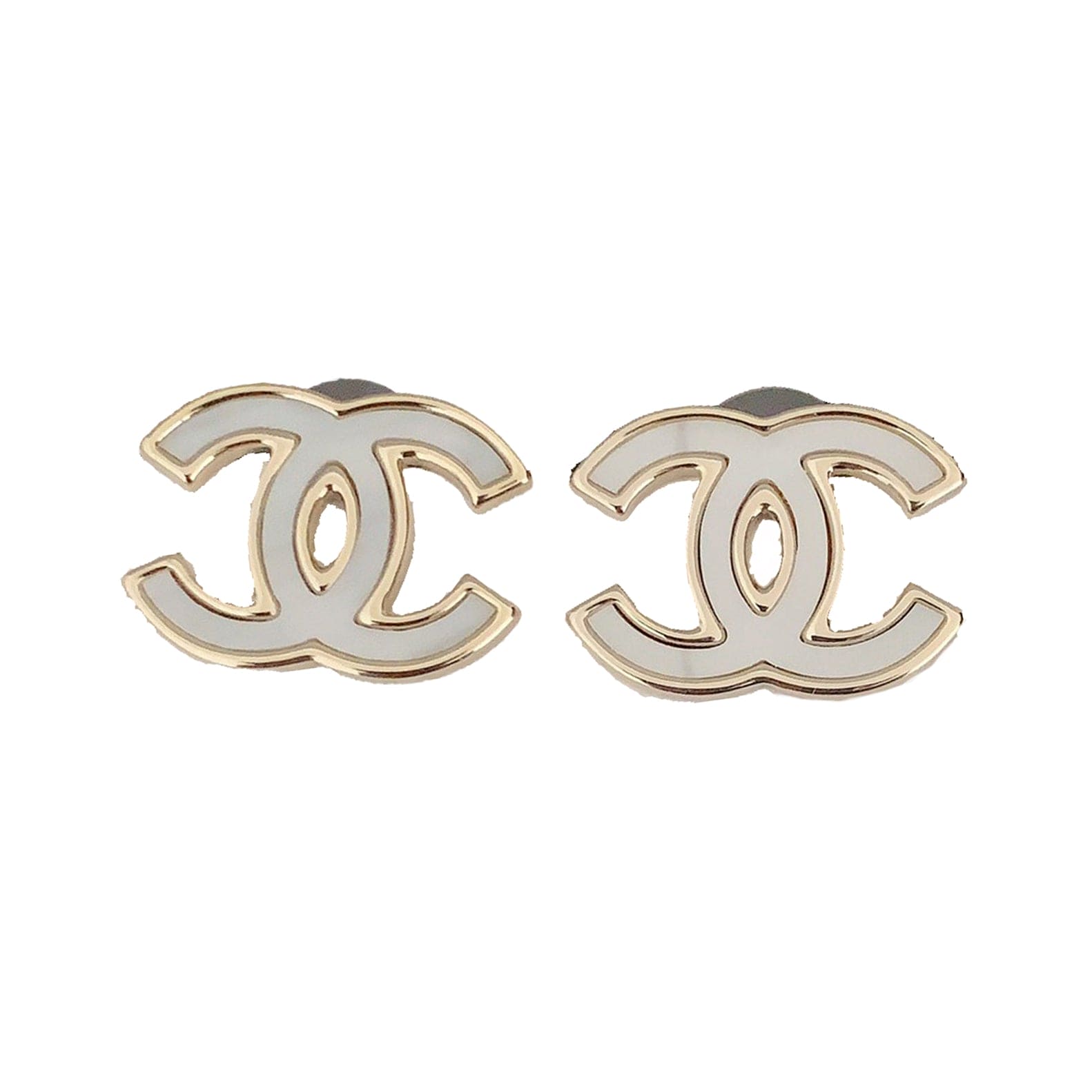 18K CC Black & White Earrings