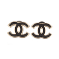 18K CC Black Earrings