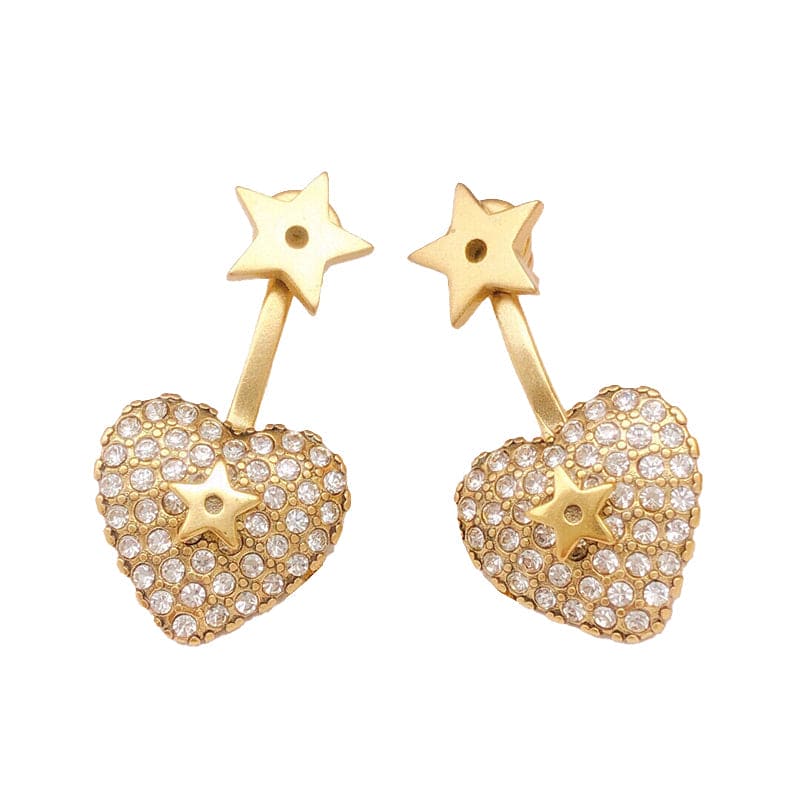 18K CD Star & Heart Earrings