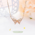 Butterfly diamond-encrusted collarbone chain