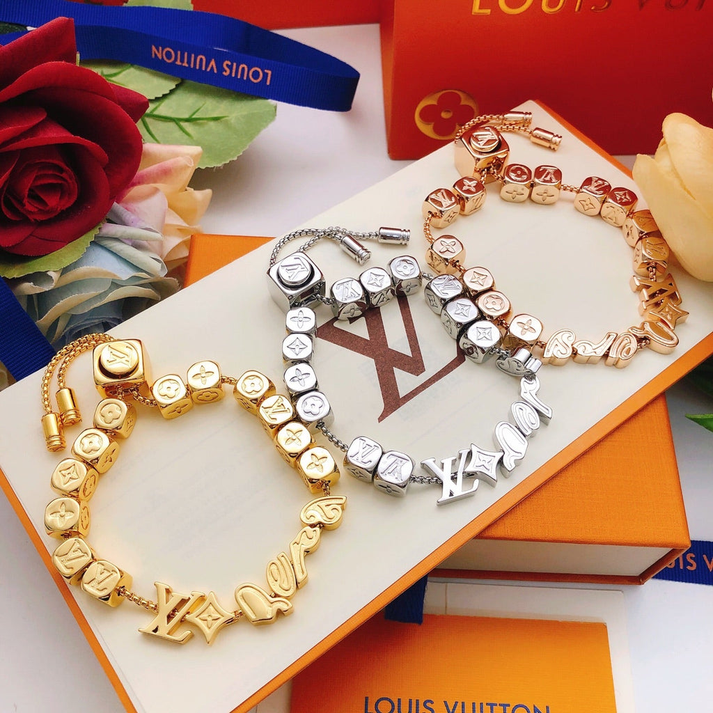 High-Quality Rose Gold Polished Square-Link Bracelet