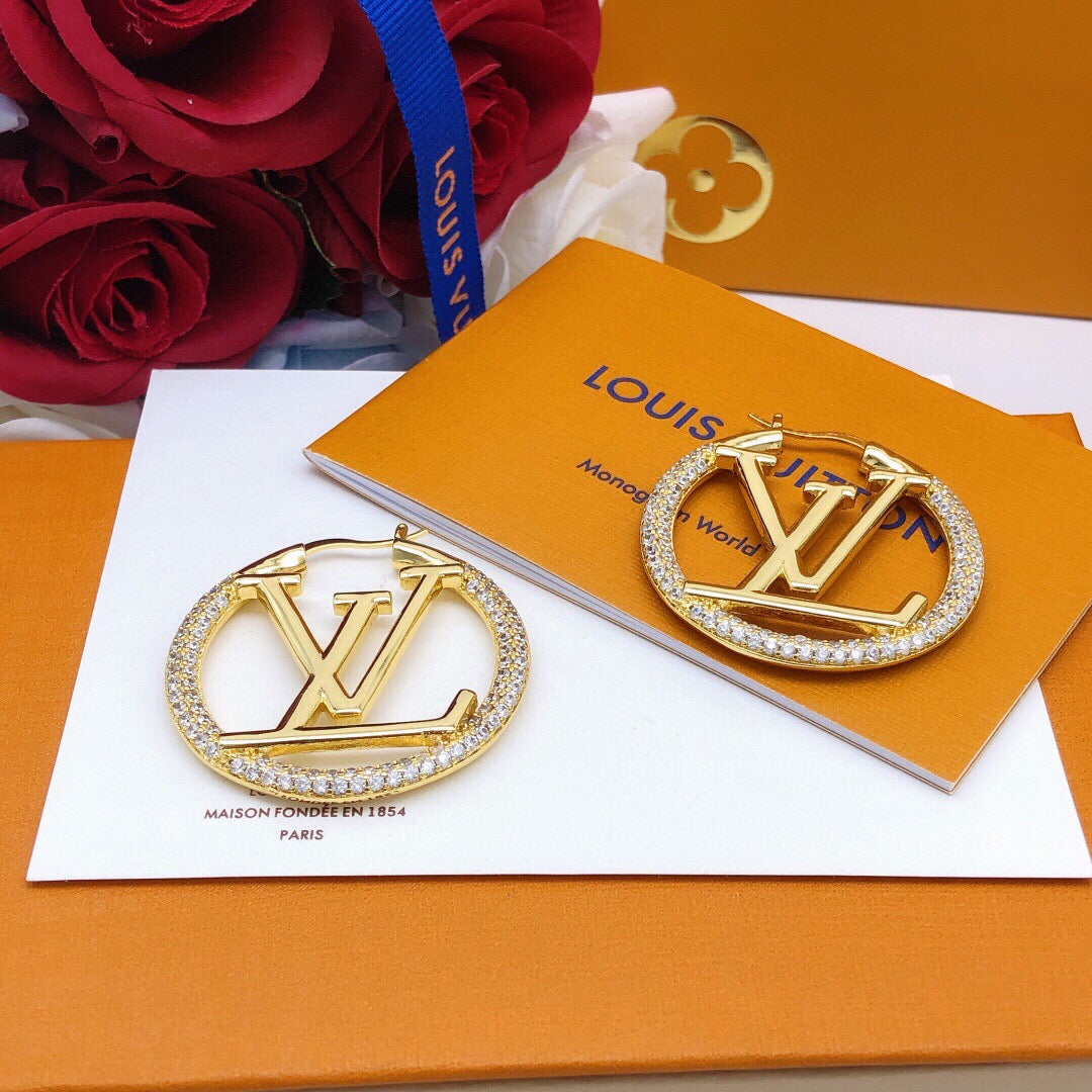 High-Quality Round Diamond-Set Earrings
