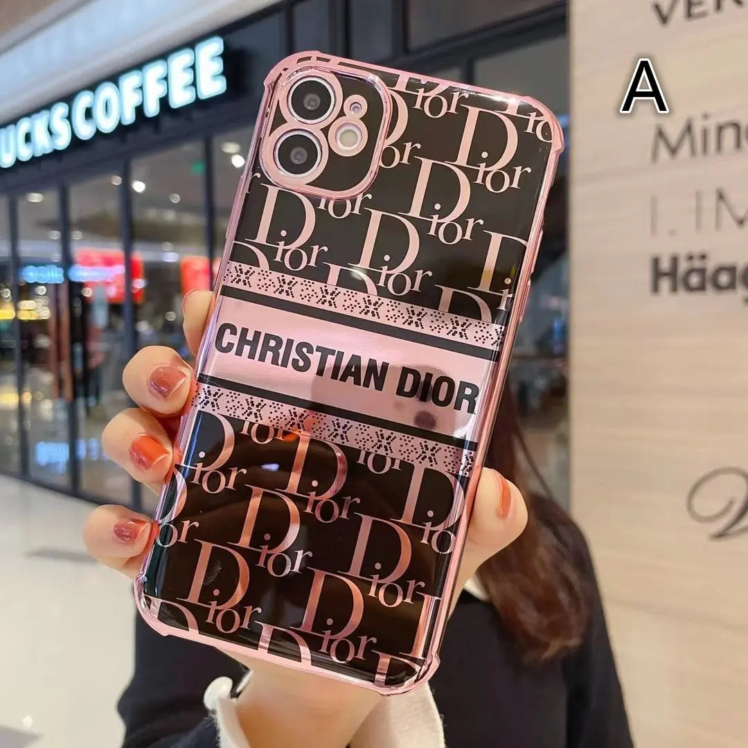 Pink  letter electroplating phone case