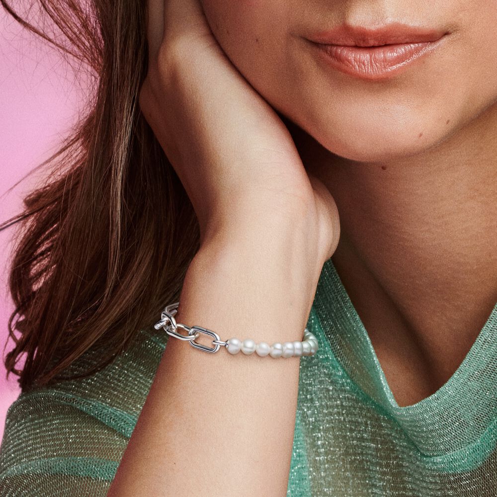 Pandora ME - Freshwater Cultured Pear Link Chain Bracelet