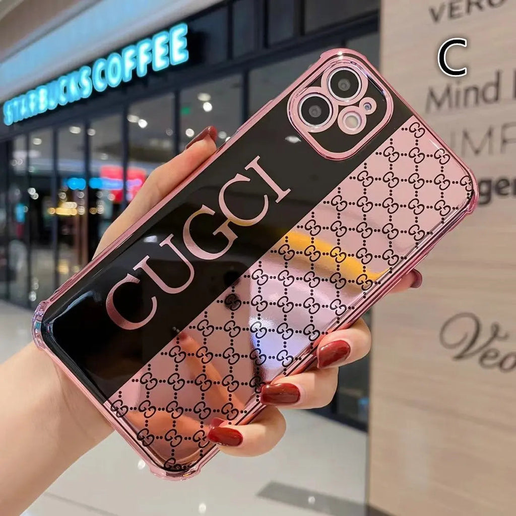 Pink  letter electroplating phone case