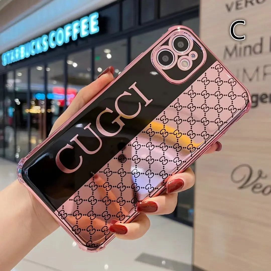 Pink  letter electroplating phone case