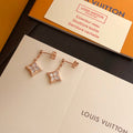 Rhombus-Shaped Floral Natural White Mother-of-Pearl and Diamond Earrings