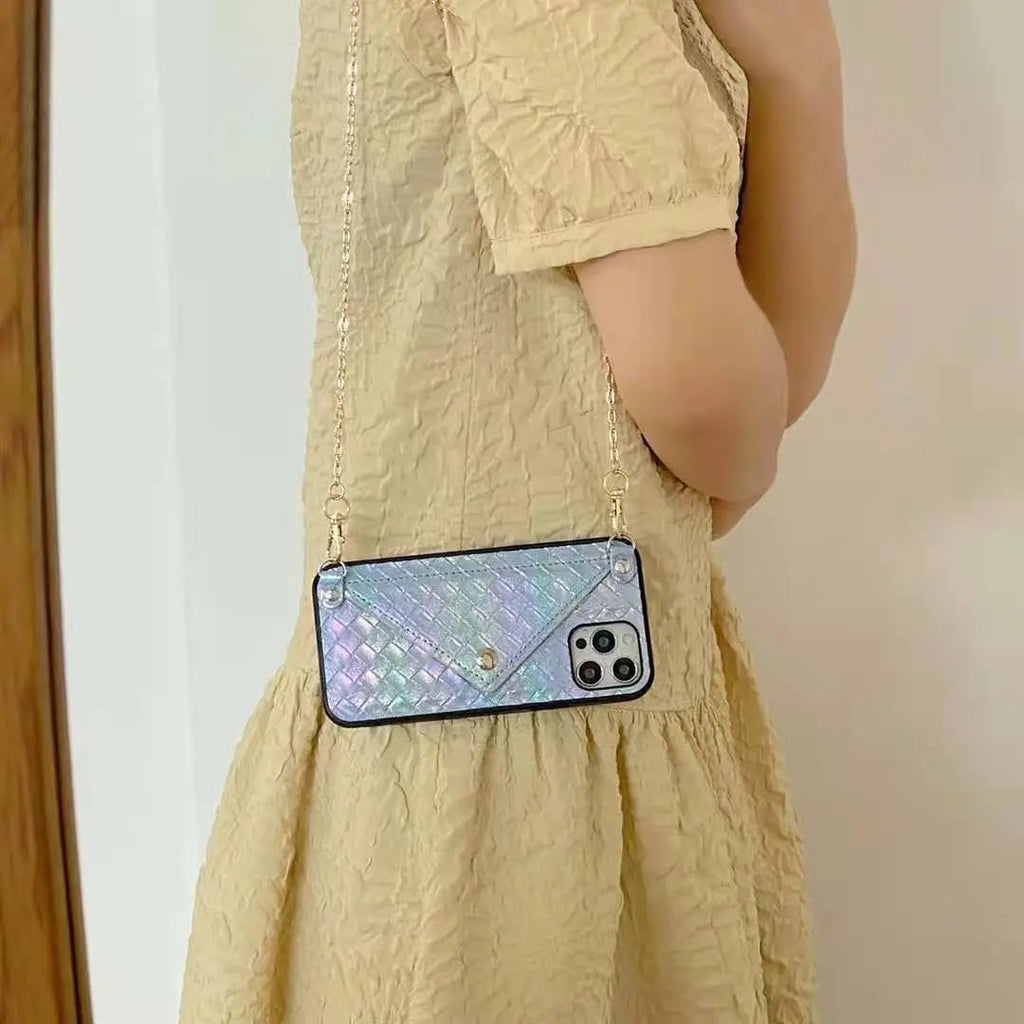 Multicolor card bag chain phone case  For iphone