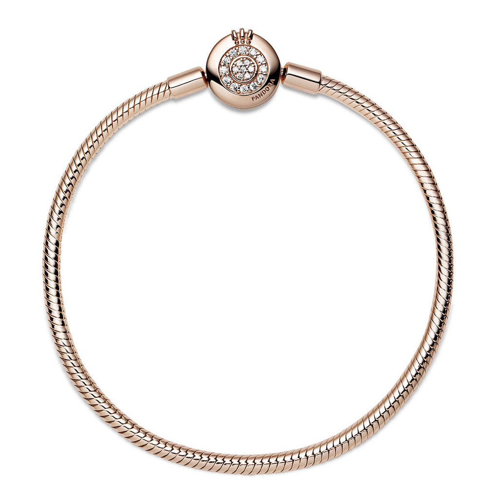 Pandora Moments Sparkling Crown O Snake Chain Bracelet