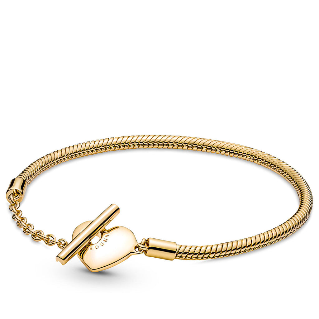 Pandora Moments Heart T-Bar Snake Chain Bracelet