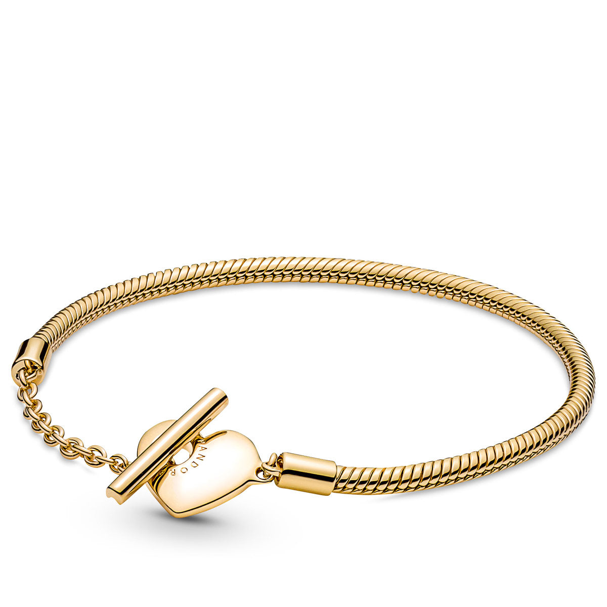 Pandora Moments Heart T-Bar Snake Chain Bracelet