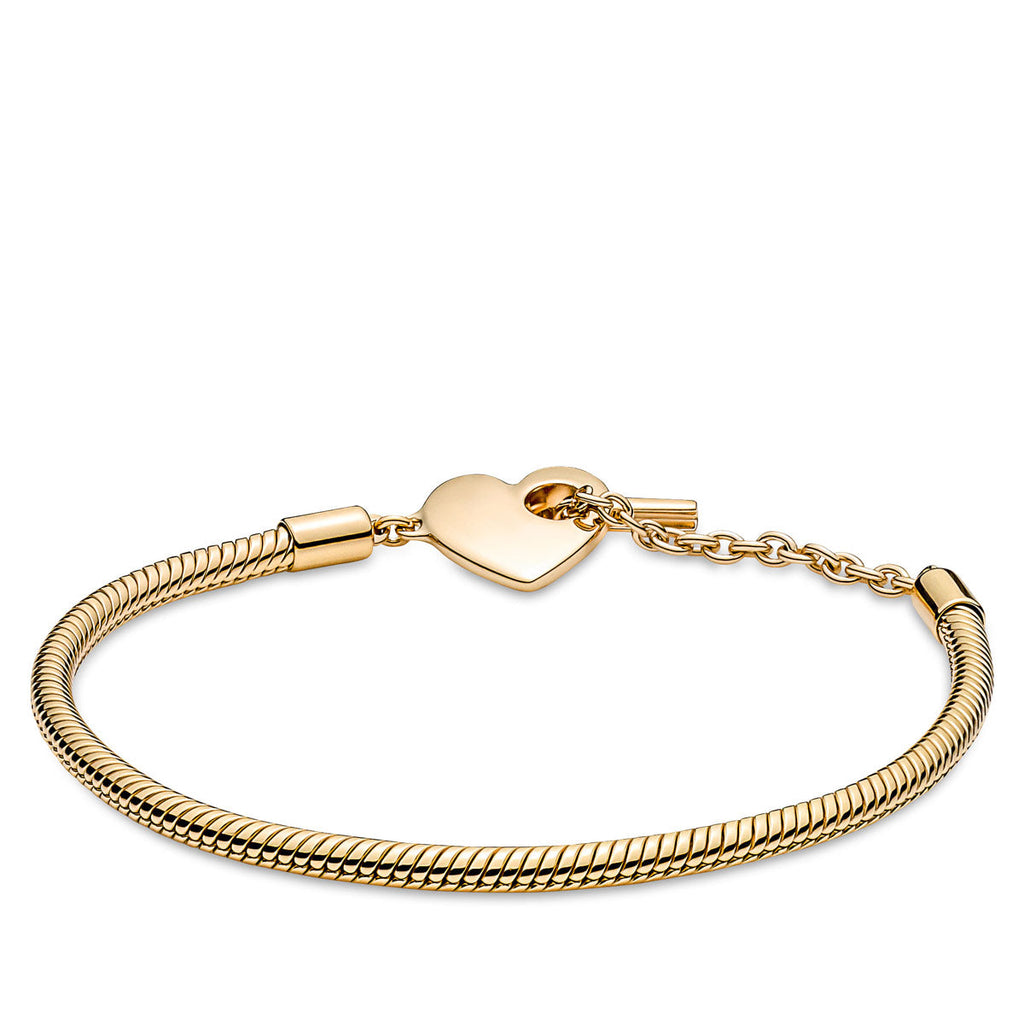 Pandora Moments Heart T-Bar Snake Chain Bracelet